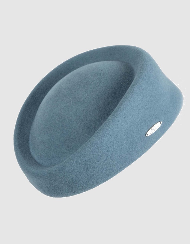 Max Alexander - Felt Blue Grey Pillbox Hat