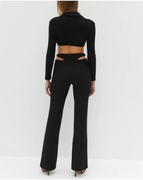 Style Addict - Waist Slit Pants - Black