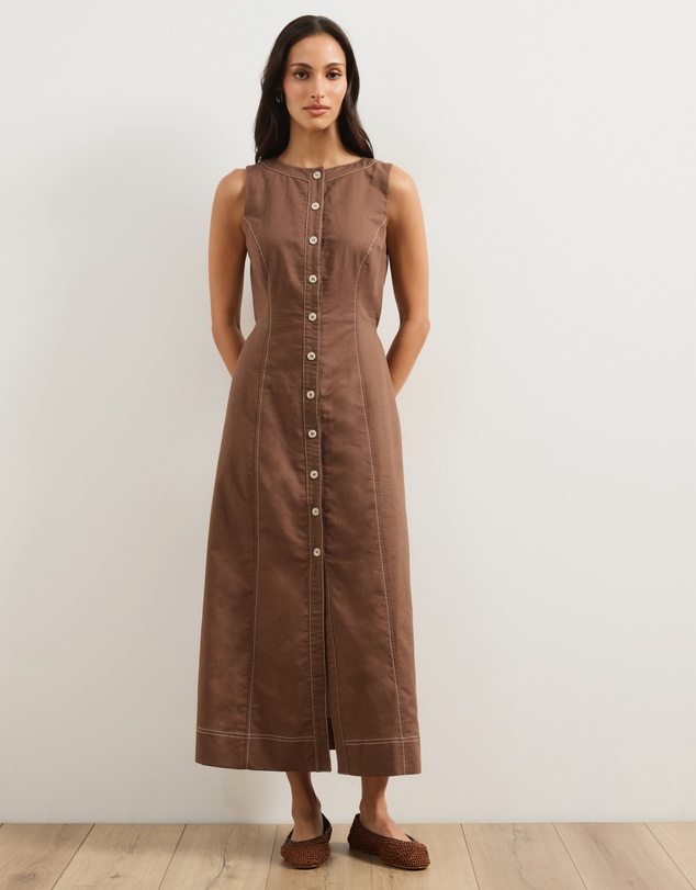 Atmos&Here - Cara Contrast Bind Midi Dress