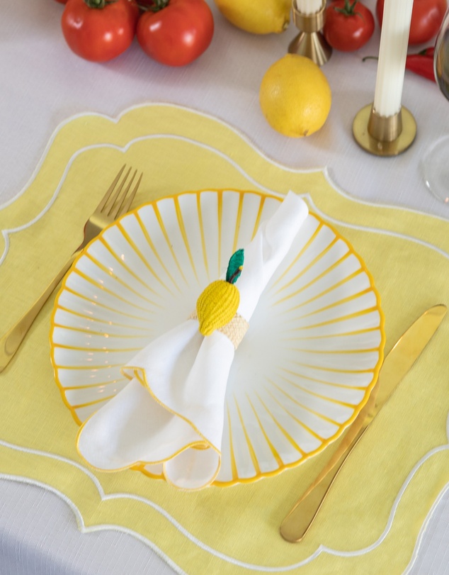 Tablescaped - La Dolce Vita - Set of 4 Lemon Napkin Rings