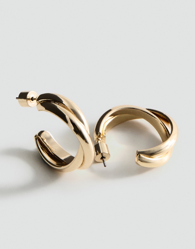 M.N.G - Interlinked Hoop Earrings