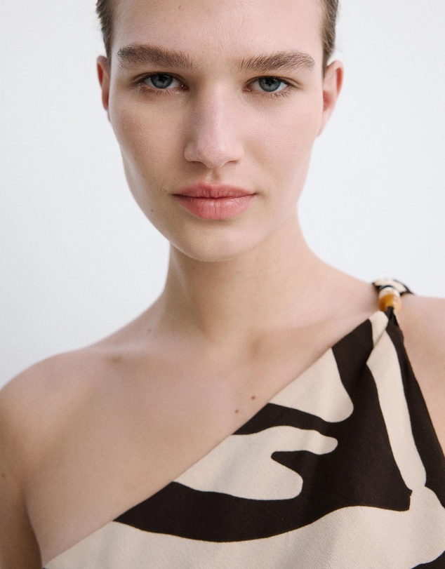 M.N.G - Asymmetric Printed Top