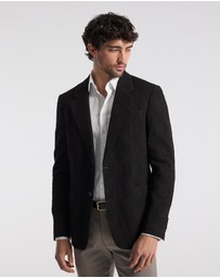 Calibre - Seersucker Check Blazer Chocolate