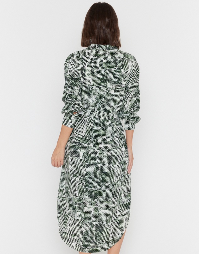 ALEXANDRA - Bantas Dress Emerald Textured Print