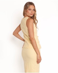 Petal & Pup - Meara Tie Front Vest Top - Butter Yellow
