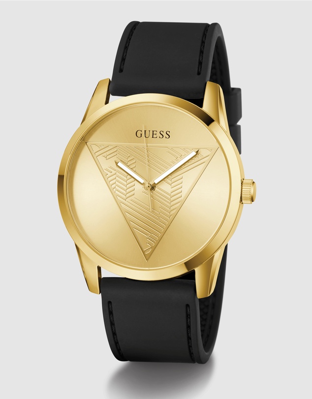 GUESS - Guess Clark Mens Black Gold Tone Multi-function Watch