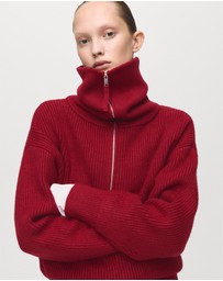 M.N.G - Funnel Neck Zip-Up Sweater