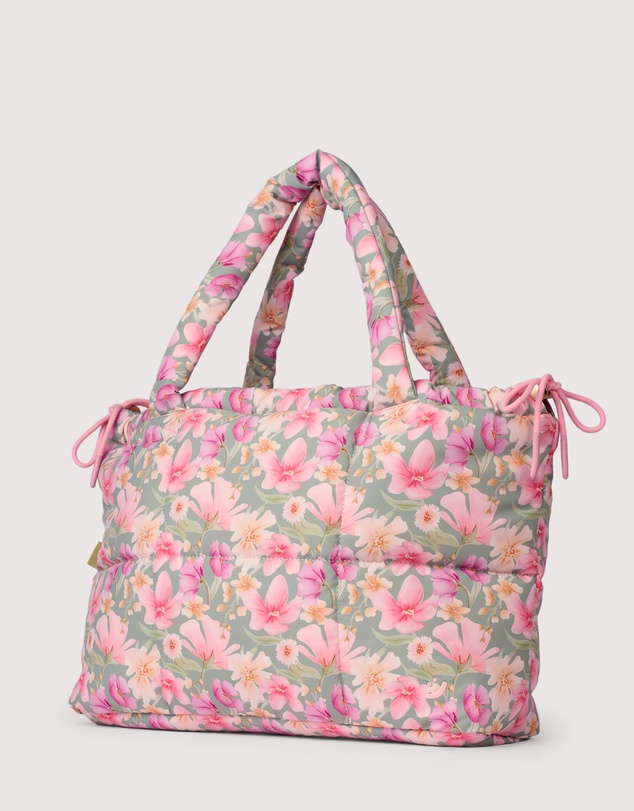 The Somewhere Co - Sage Wildflowers Marshmallow Midi Tote