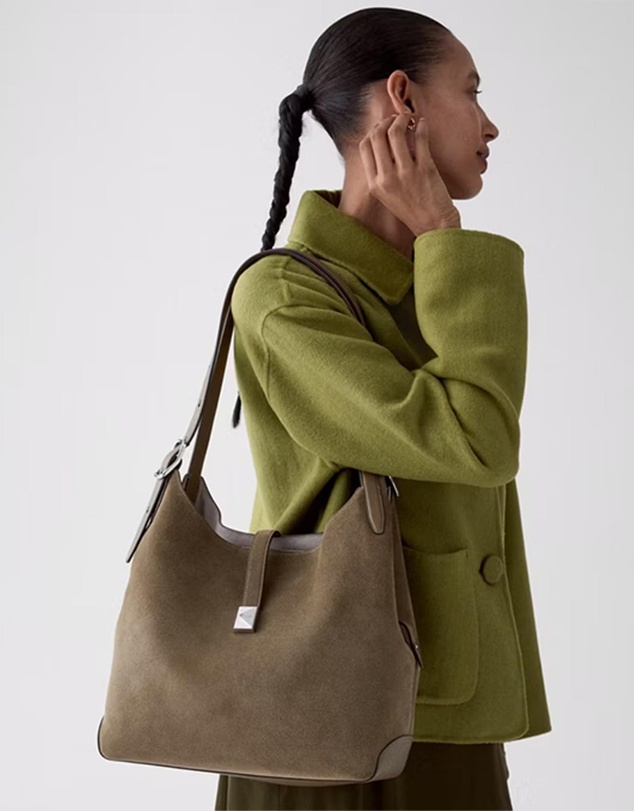 Kate Spade - Deco Pebbled Leather And Suede Large Shoulder Bag