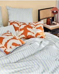 Mosey Me - Butter Blue Seersucker Euro Pillowcase Set