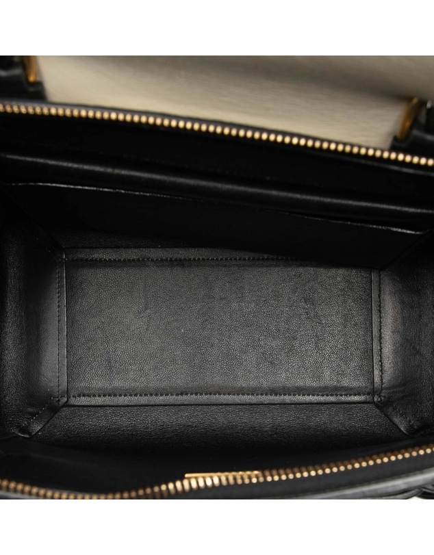 CELINE - Pre-Loved Micro Bicolor Leather Belt Satchel