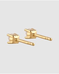 Elli Jewelry - Earring Stud Moonstone 925 Sterling Silver Gold-Plated
