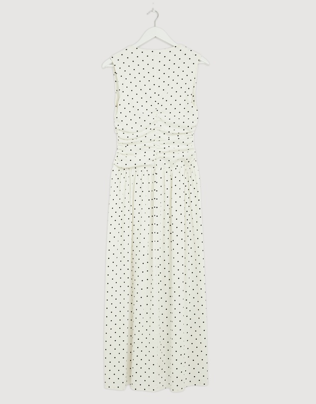 Revibe - Repaired AERE Lottie Spot Ruched Midi Dress - AU 12