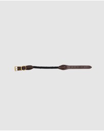 Mog & Bone - Rope & Leather Dog Collar- Black