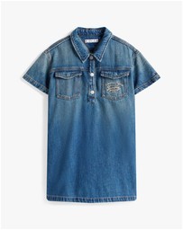 Tommy Hilfiger - Logo Embroidery SS Denim Dress - Teens