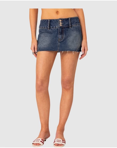 EDIKTED - Kate Denim Micro Skort