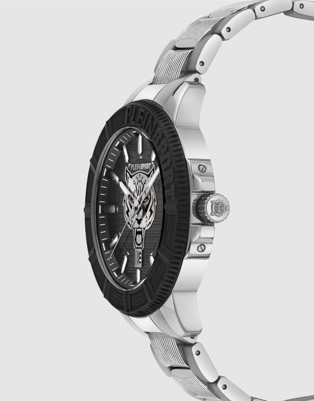 Plein Sport - PLEIN CITY RUSH 45mm Black dial and Silver-tone Strap