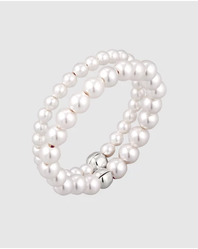 Elli Jewelry - Ring Set Pearl Jewelry Set 925 Sterling Silver