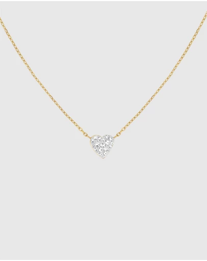 Rosefield - Pavé Heart Gold-Tone Necklace