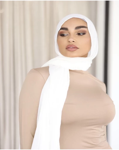 Mod Squad - Luxe Rayon Hijab Frayed Edge - VANILLA 4