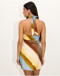 Dazie - Zadie Halter Linen Blend Mini Dress