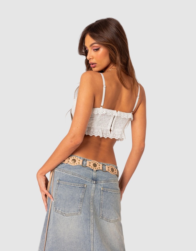 EDIKTED - Mandy cropped cotton lace corset