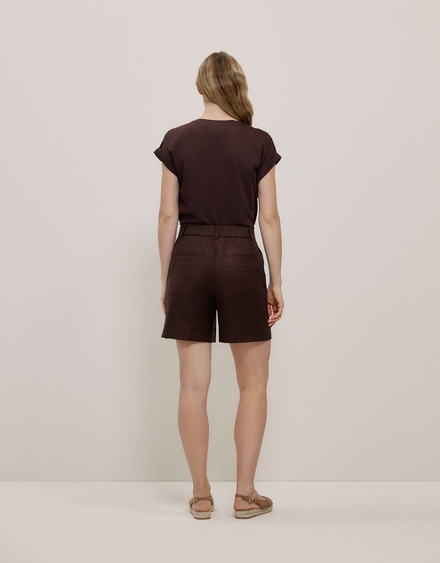 Trenery - Stretch Linen Blend Short in Coffee