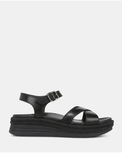 Vionic - Mar Platform Sandal - Black Leather