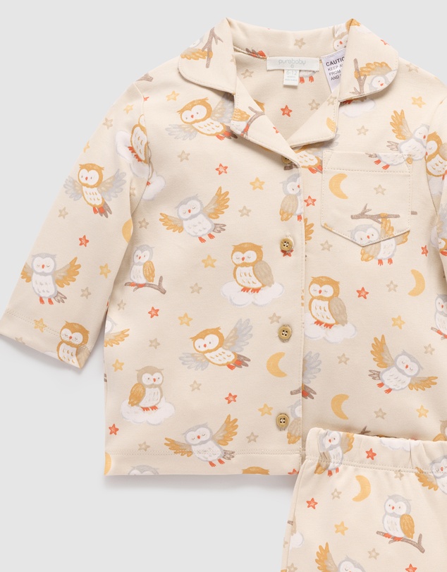 Purebaby - Thick Button Up Pyjama Set -Kids-Babies