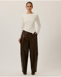 Tussah - Bonnie Asymmetric Ruched Long Sleeve Top
