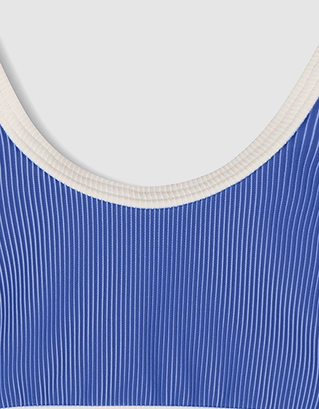 Zulu & Zephyr Mini - Mini Stripe Rib Scoop Bikini Top - Kids-Teens