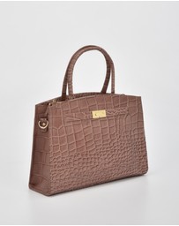 Cobb & Co - Arlie Leather Croc Tote