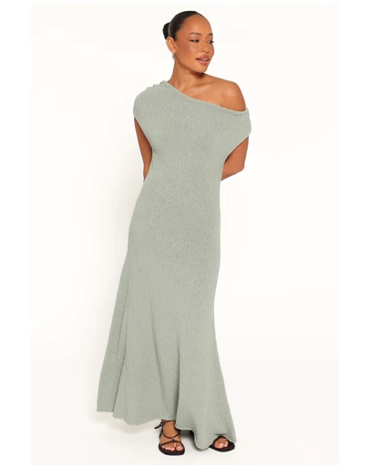 Petal & Pup - Linora Off Shoulder Maxi Dress - Sage Green