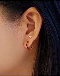 Ania Haie - Ania Haie Crimson Huggie Hoop Earrings
