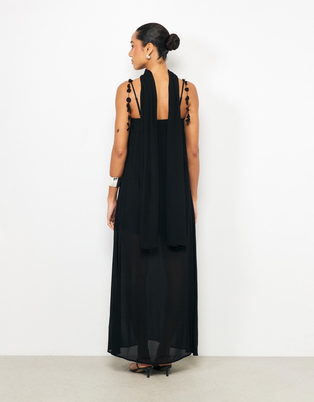 AERE - Ilaria Floral Scarf Maxi Dress
