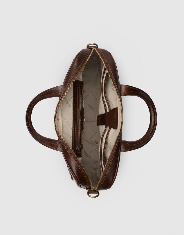 Republic of Florence - Pretoria Brown Leather Laptop Briefcase