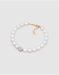 Elli Jewelry - Bracelet with Pearls Ball Synthetic Pearl 925 Sterling Silver Gold-plated