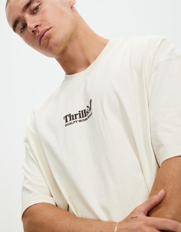 Thrills - Workwear Embro Box Fit Oversize Tee - ICONIC EXCLUSIVE