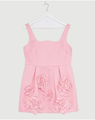 Revibe - Repaired LEO LIN Piper Floral Applique Bell Shape Mini Dress - AU 14