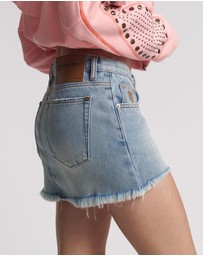 ONE TEASPOON - Blue Tobacco Junkyard Relaxed Denim Mini Skirt