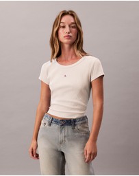 Calvin Klein Jeans - Woven Monogram Logo Slim T-Shirt