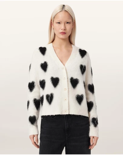 AllSaints - Scatter Heart Alpaca-Merino Blend Cardigan