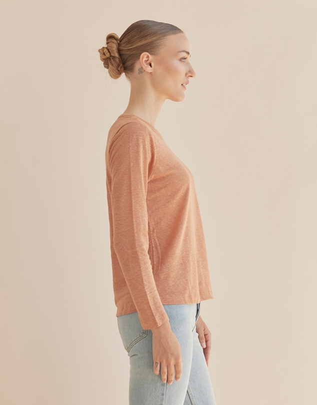 Amelius - Priya Long Sleeve Linen Jersey Top