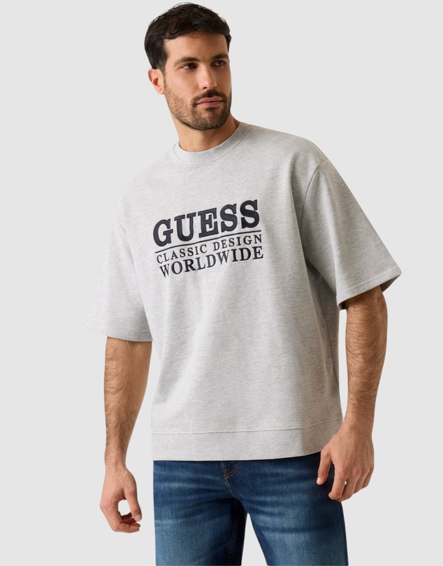 GUESS - Short Sleeve Fine Terry Crewneck Sweatshirt