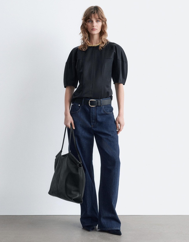 & Other Stories - Satin Puff-Sleeve Top