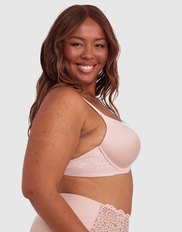 Bras N Things - Body Bliss Lace Full Cup Bra - Blush Pink