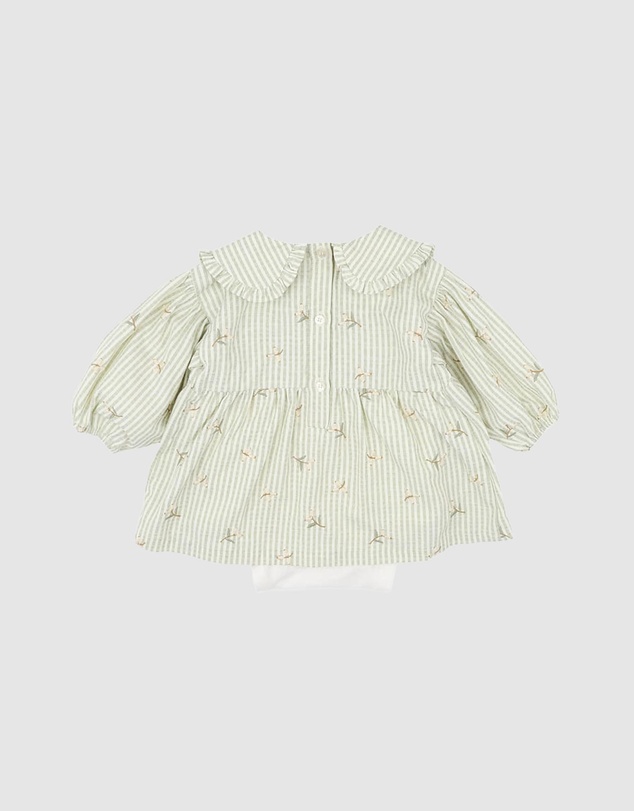 Fox & Finch - Orchard Bloom Emb. Stripe Overlay Dress - Babies