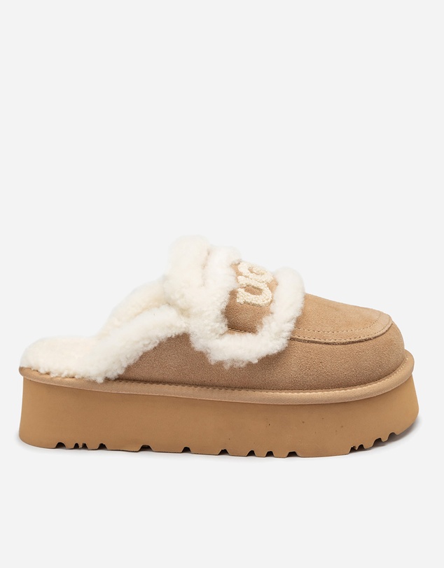 Ozwear Connection Uggs - Ugg Violet Shearling Platform Slipper (Elastic Logo) (Detachable Feature)
