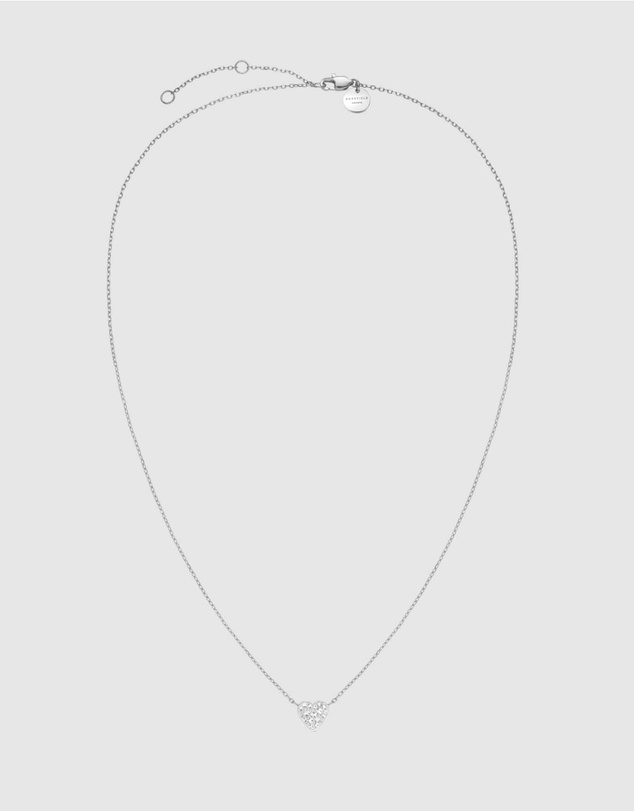 Rosefield - Pavé Heart Silver-Tone Necklace