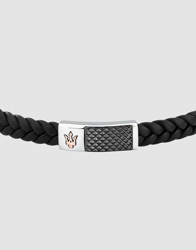 Maserati - Maserati Men's RG & Gun Metal Leather Bracelet